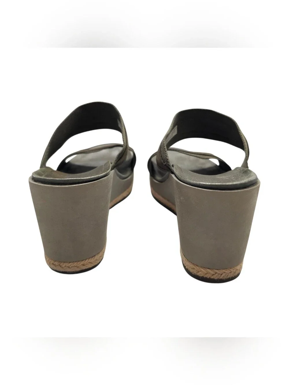 Merrell Women's Wedge Slide Sandals Gray Black Slip On Comfort Straps US 8